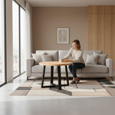 Round dining table wood tables furniture modern style wood table new