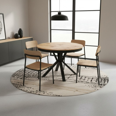 Luxury Dining Table Brown Round Table Dining Room Wood Design Tables 100 cm