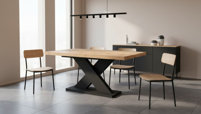 Extendable dining table wood tables modern design dining room luxury furniture