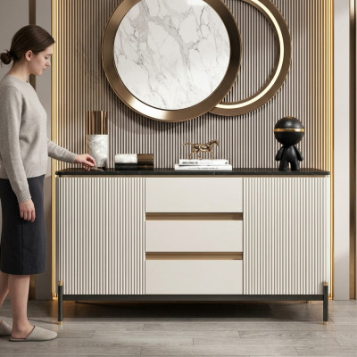 White Dresser Sideboard Wooden Cabinet Furniture Interior Buffet Luxury New