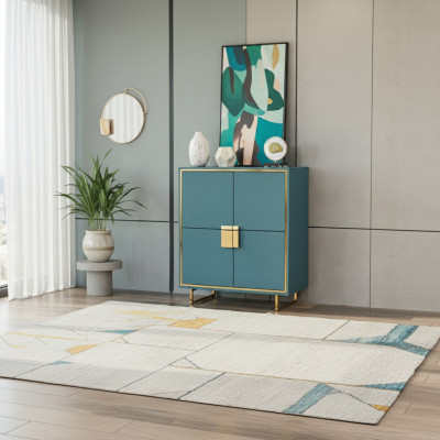 Modern sideboard blue living room dresser luxury shelves furniture new