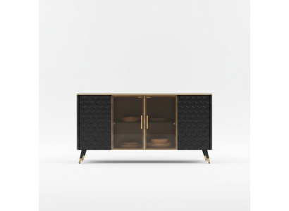 Black Dresser Sideboard Cabinet Sideboards Wardrobes 160cm Furniture