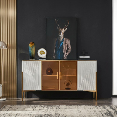 Dresser Shelves Design Living Room Furniture Wood New Sideboard Cabinet