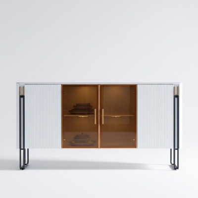 Sideboard White Wooden Cabinet Modern Style Living Room Dresser Sideboard