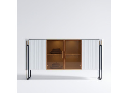 Sideboard White Wooden Cabinet Modern Style Living Room Dresser Sideboard