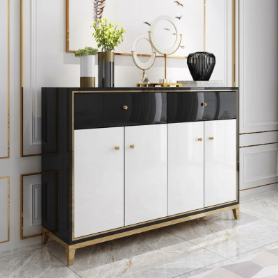 White Modern Sideboard Cabinet Dresser Dining Room Wood Luxury New