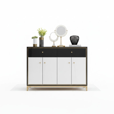 White Modern Sideboard Cabinet Dresser Dining Room Wood Luxury New