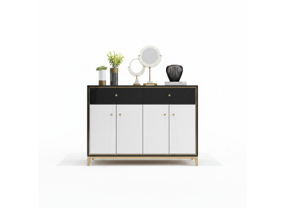 White Modern Sideboard Cabinet Dresser Dining Room Wood Luxury New