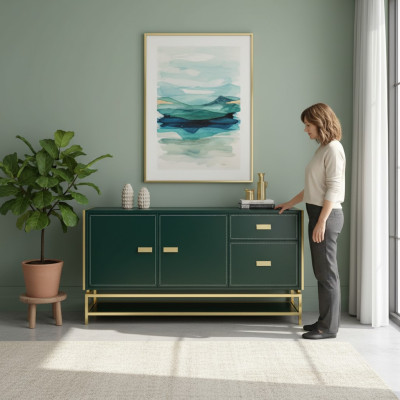 Dresser Design Sideboard Cabinet Wood Modern Living Room New