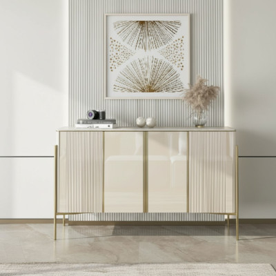 Sideboard Modern Wood Living Room Furniture Cabinet Luxury Beige