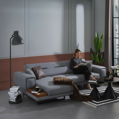 Modern gray corner sofa L-shape living room sofa luxury furnishings new design
