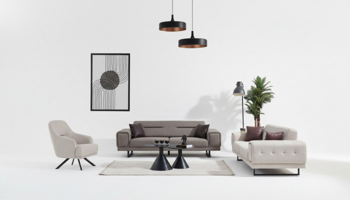 Living room sofas complete luxury 2x three-seater sofa modern armchair furnishings