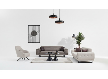 Living room sofas complete luxury 2x three-seater sofa modern armchair furnishings