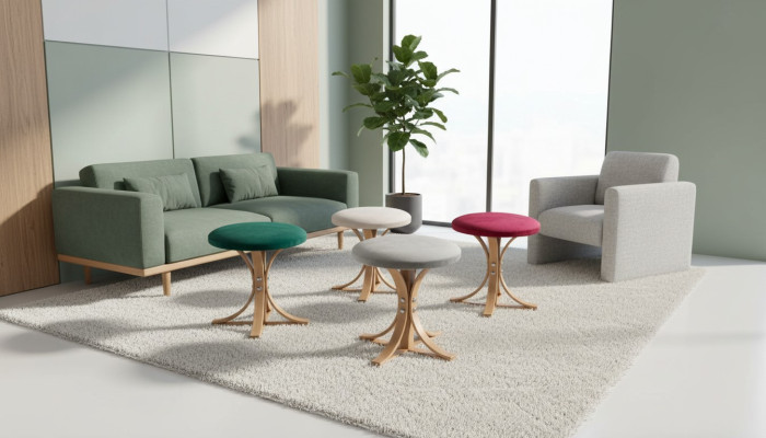 Modern Designer 4x Stools Complete Furniture Living Room Luxury Furnishing