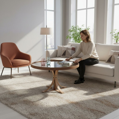 Luxury coffee table living room round coffee table furniture designer furnishings