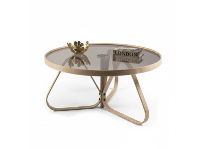 Designer coffee table luxury glass table round living room wooden table