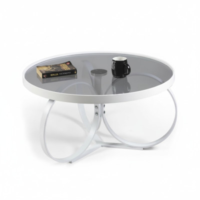 White coffee table living room furniture designer glass table side table