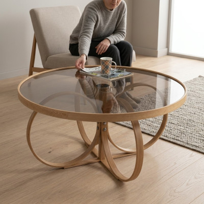 Living room coffee table designer round coffee table glass table luxury furniture