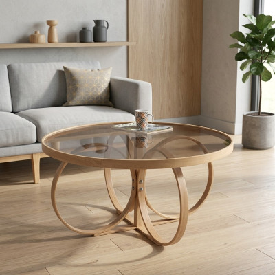 Living room coffee table designer round coffee table glass table luxury furniture