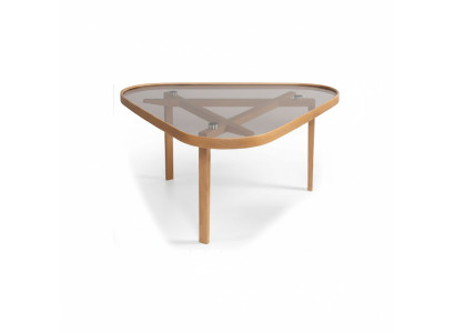 Designer coffee table, luxury furniture, modern glass table, furnishings.