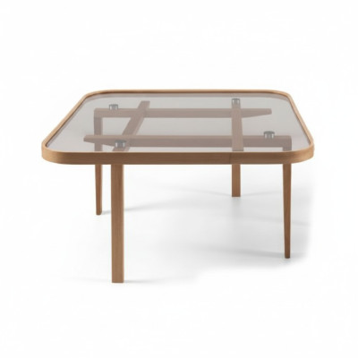 Living room coffee table modern luxury furniture glass table designer wood