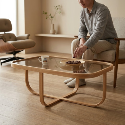 Living room coffee table modern luxury furniture glass side table