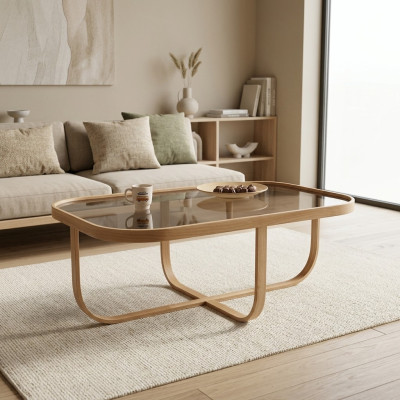 Living room coffee table modern luxury furniture glass side table