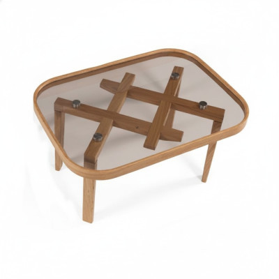Luxury Furniture Coffee Table Modern Interior Glass Table Beige Living Room
