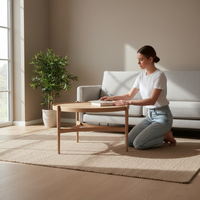 Wooden coffee table living room furniture luxury side table modern design