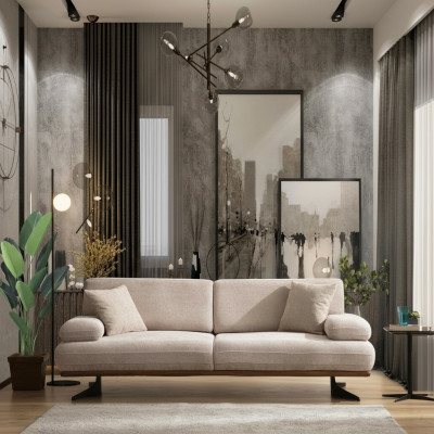 Living Room Modern Three-Seater Sofa Couch Design Upholstered Sofas Luxury Furniture