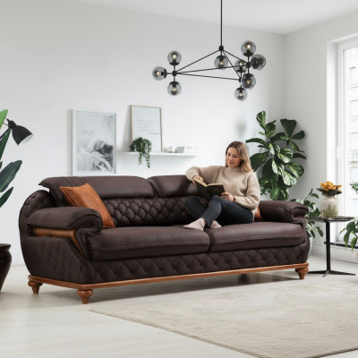 Living room upholstered sofas modern three-seater sofa couch luxury upholstered furniture
