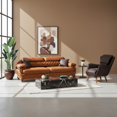 Modern living room complete set three-seater sofa couch armchair luxury furniture