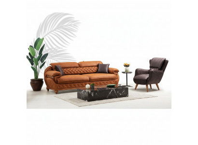 Modern living room complete set three-seater sofa couch armchair luxury furniture