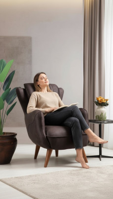 Luxury furniture living room armchair upholstered seat modern design upholstered armchair