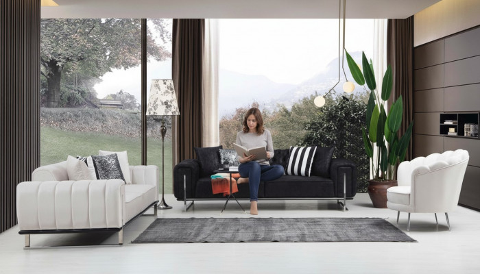 Living Room Set 2x Three-Seater Sofa Chesterfield Couch Design Armchair Luxury Furniture