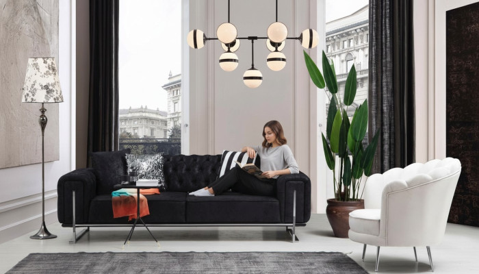 Modern furniture living room complete sofa couch three-seater upholstered furniture armchair