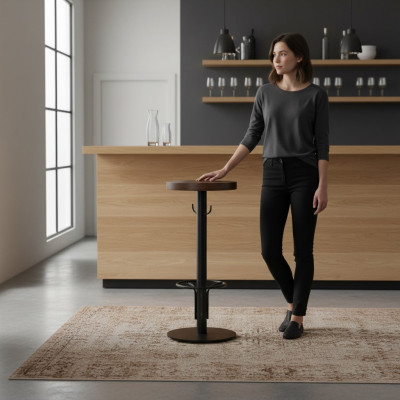 Bartisch Round Standing Table Modern Wood Brown Furniture New Luxury Design