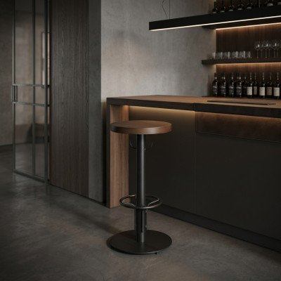 Bartisch Round Standing Table Modern Wood Brown Furniture New Luxury Design