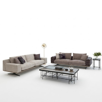 Living Room Set 2-piece Modern 2x Three-Seater Sofa Couch Upholstered Furniture Luxury