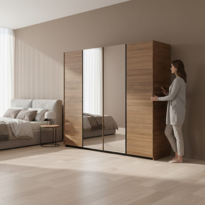 Bedroom Wardrobe Modern Wood Furniture Closet Luxury Design