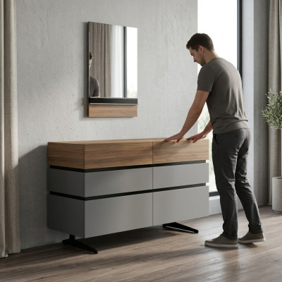 Modern furniture bedroom luxury dresser dresser with mirror design