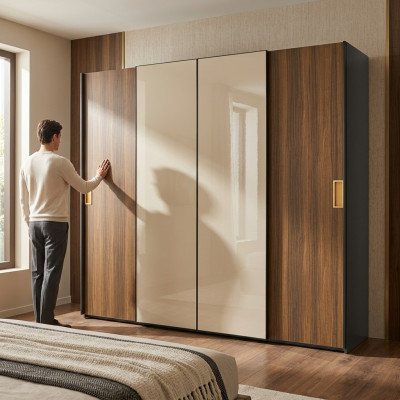 Wardrobe Luxury New Bedroom Modern Closet Wood Furniture Design