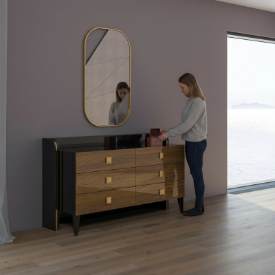 Modern luxury bedroom dresser with mirror design cabinet furniture