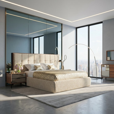 Luxury Furniture Bedroom Modern Set 5-piece Double Bed 2x Nightstands New