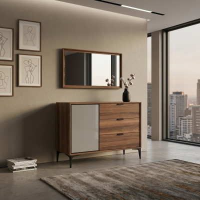 Modern design furniture bedroom brown dresser with mirror luxury