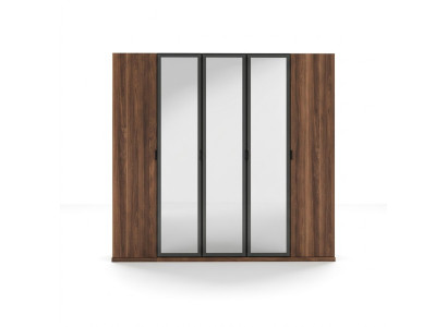 Wood Brown Wardrobe Bedroom Modern Design Furniture Cabinet