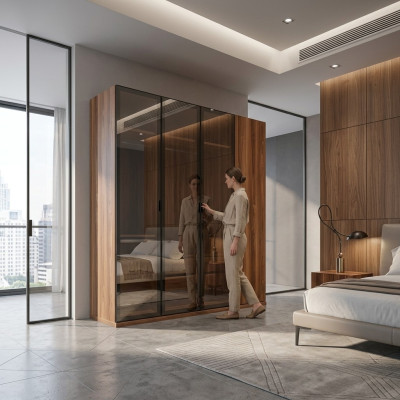 Modern wardrobe wooden cabinet bedroom luxury furniture new