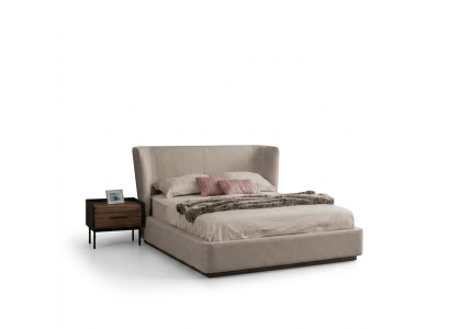 Modern beige double bed bedroom set 2x nightstands luxury new furniture