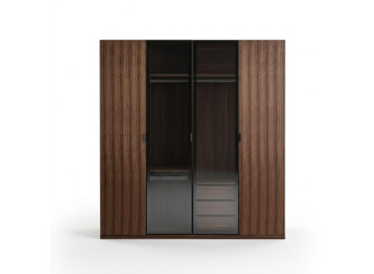 Modern wardrobe bedroom design wood cabinet luxury closet glass doors