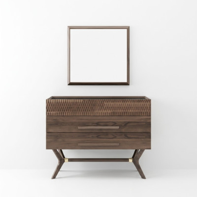Luxury dresser with mirror, modern bedroom style, wooden cabinet design